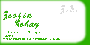 zsofia mohay business card